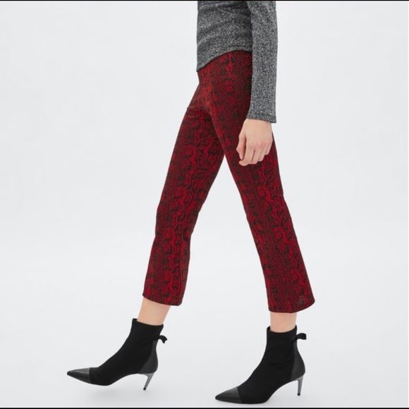 Zara Pants - Zara Snakeskin Print Mini Flare PANTS
